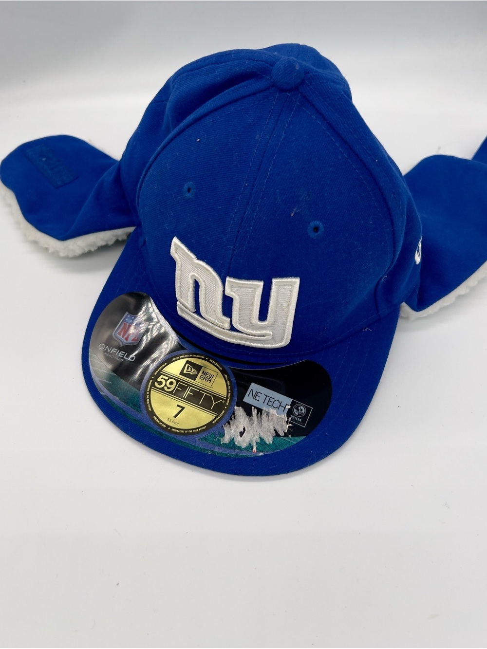 New York Giants Royal Blue Fitted Cap with White Sherpa ear Lining